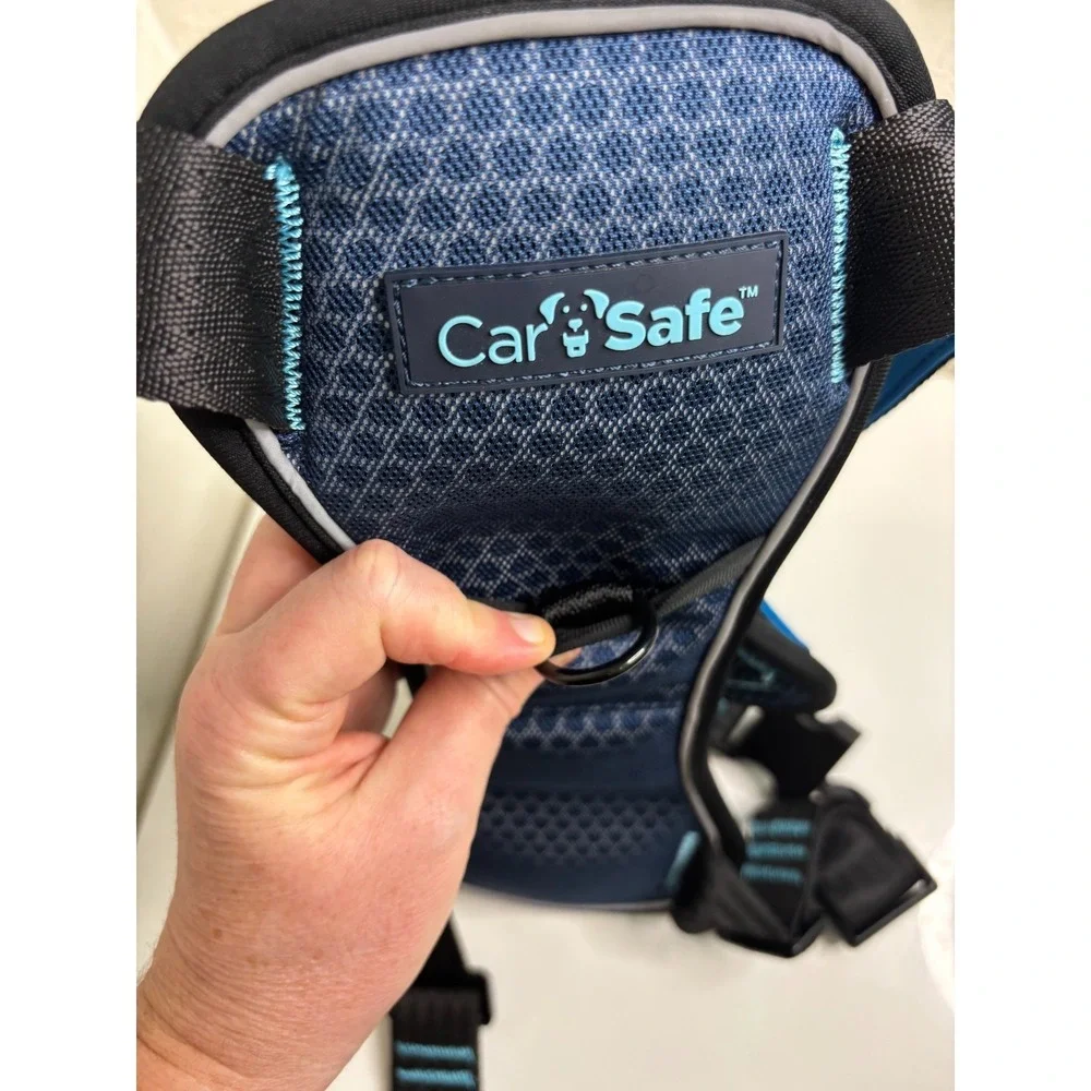 CarSafe Dog Safety Harness Large Breed Crash Tested 70lb Seatbelt Travel Blue